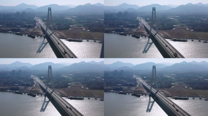 安徽省合肥市巢湖大桥航拍风光