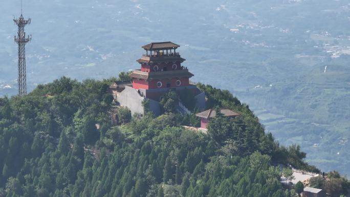 河南郑州新郑风景名胜始祖山具茨山航拍