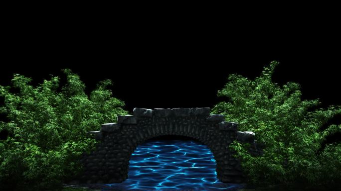 夜景拱桥流水02