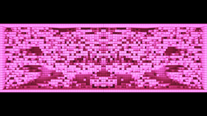 【裸眼3D】粉方块抽象马赛克浪漫空间矩阵