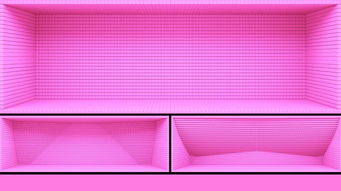 【裸眼3D】粉色浪漫空间方块抽象起伏矩阵