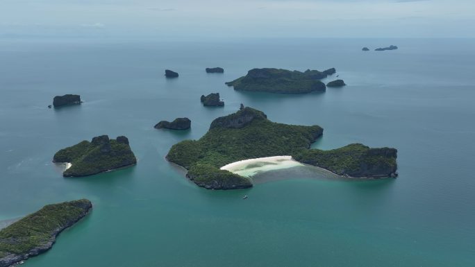 泰国安通国家海洋公园热带岛屿自然风光航拍