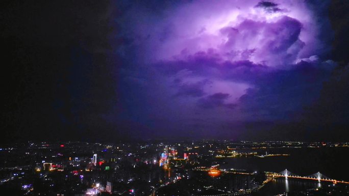 夜空闪电 雷电视频素材 霹雷雷电划破乌云