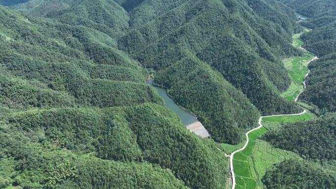 浙江省浦江县 美丽乡村山水航拍4K