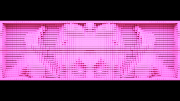 【裸眼3D】粉色浪漫空间方块抽象水纹矩阵