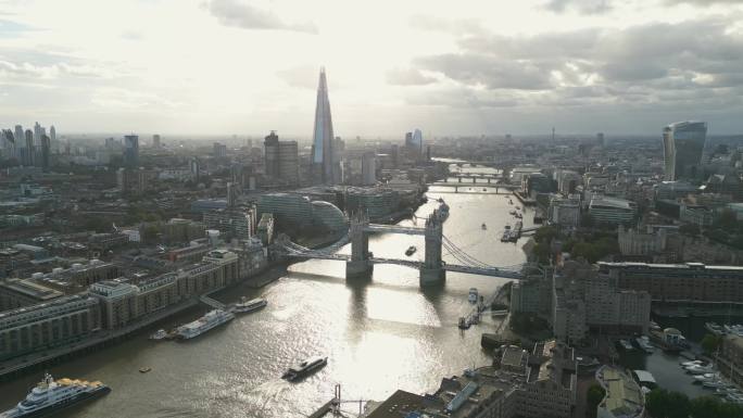 4K英国伦敦航拍 英国塔桥 泰晤士河