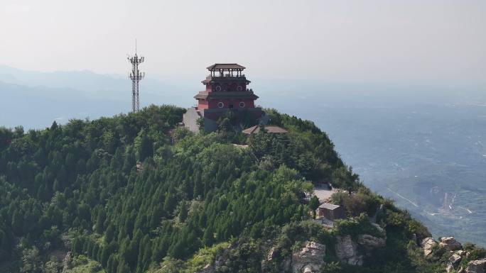 河南郑州新郑风景名胜始祖山具茨山航拍