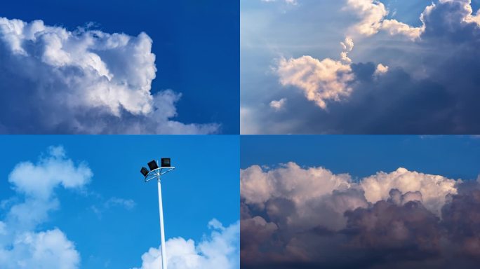 4k城市蓝天白云唯美治愈云朵彩云延时空镜