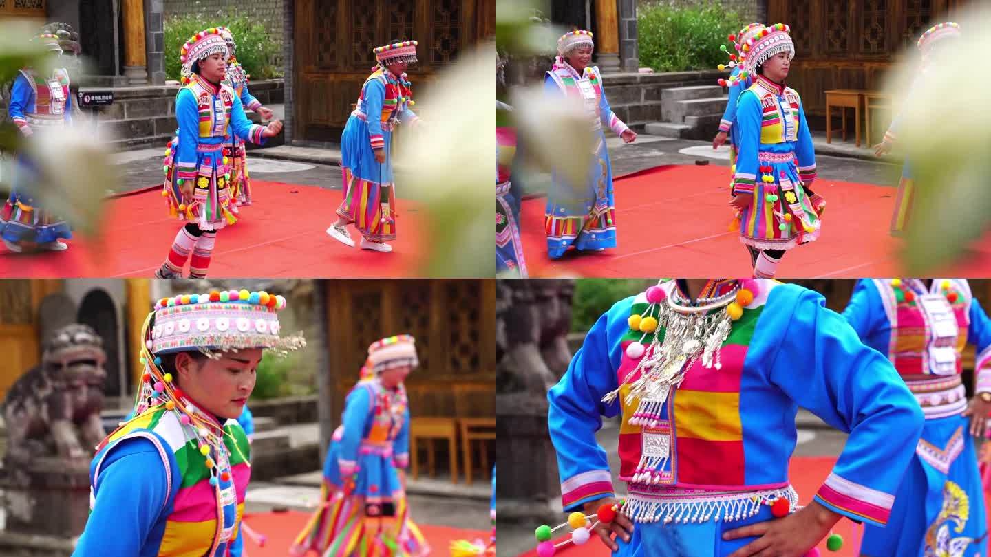 云南傈僳族女子跳舞
