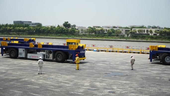 码头空镜 物流运输 无人车