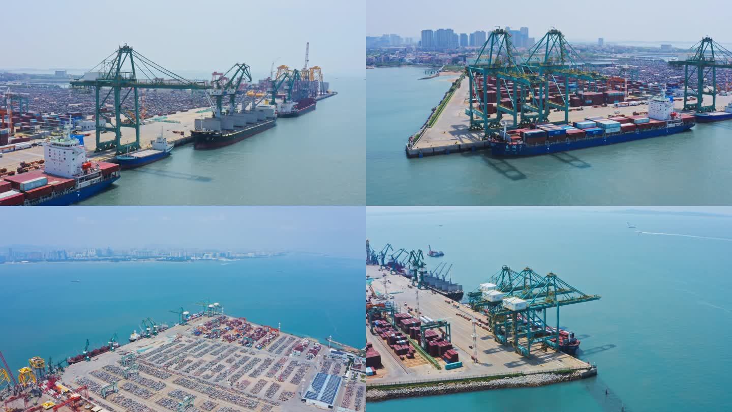 厦门海翔码头码头港口集装箱物流货轮轮船