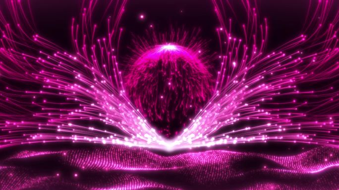 4k横版粉紫色粒子花背景素材