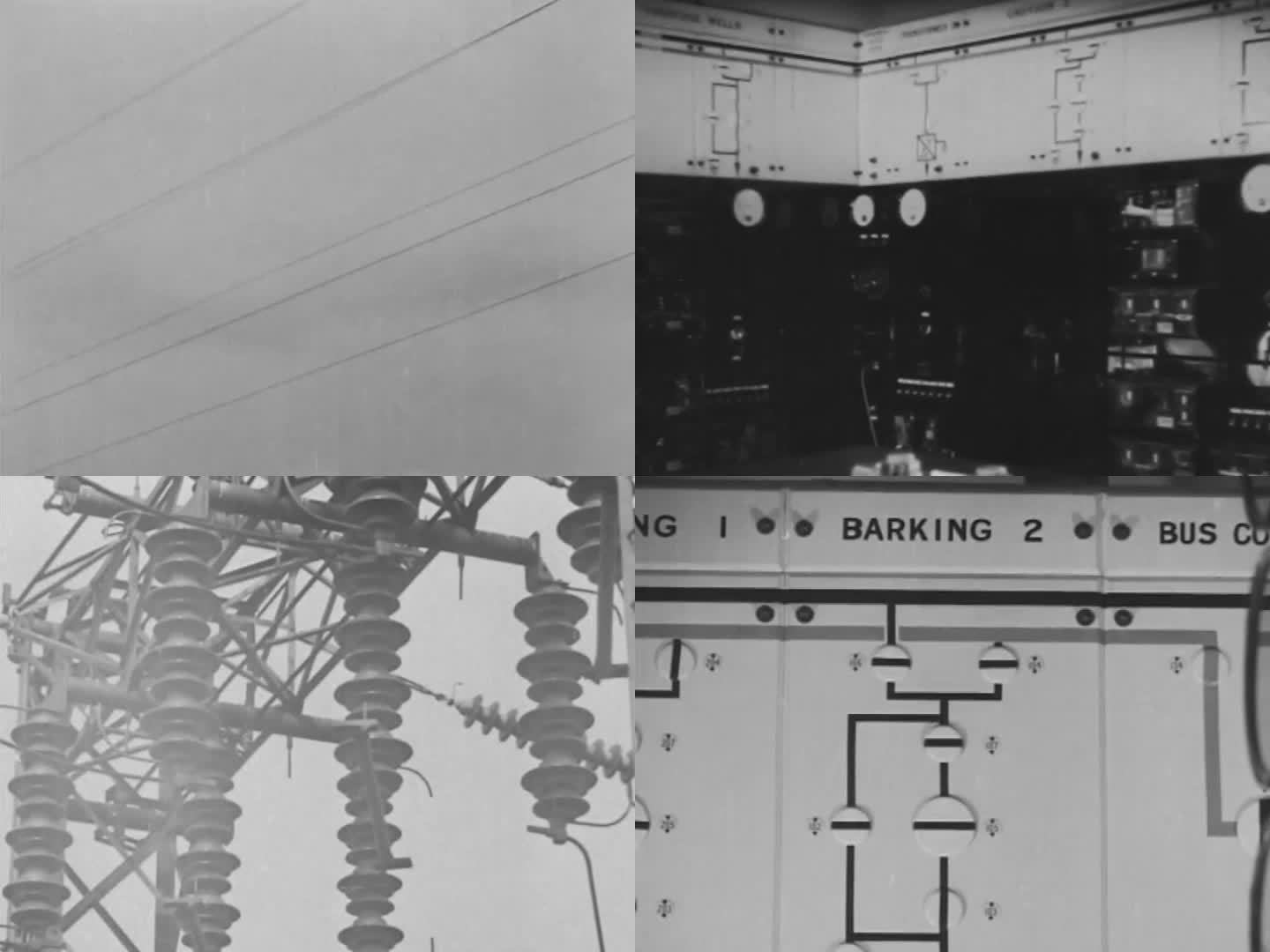 上世纪电力输送 变电站  发电机组 发电