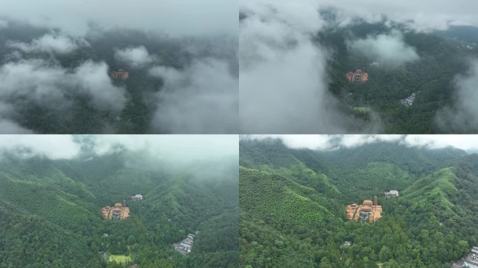 4k航拍天目山禅源寺