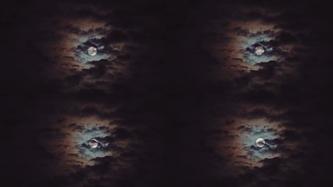 月亮穿过云层