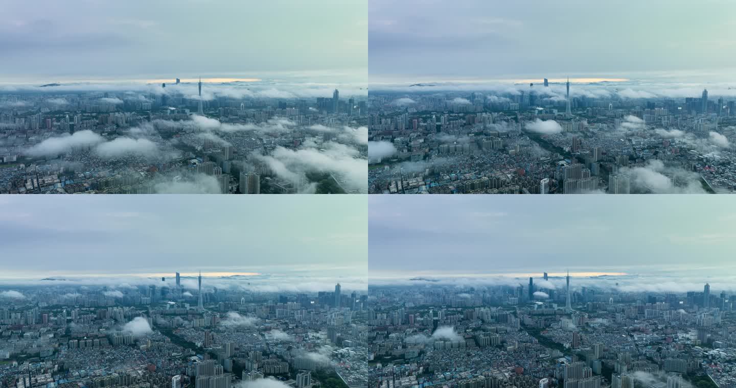 【商用4K】航拍广州日出平流雾