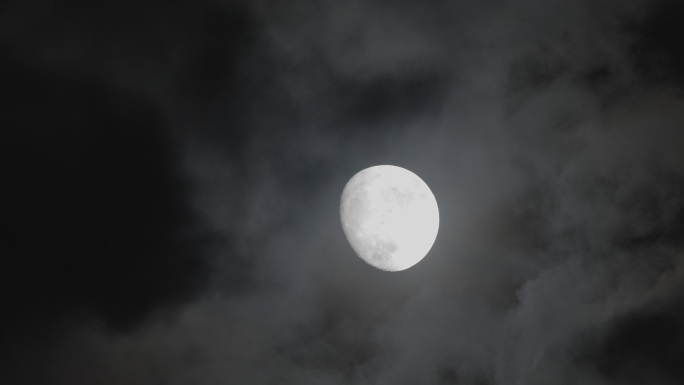 夜晚月球多云飘过月亮-03
