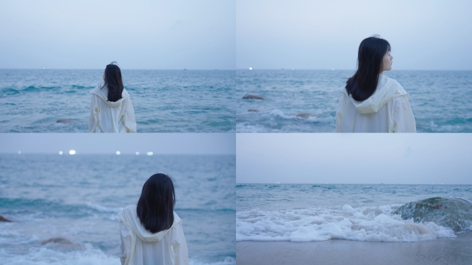 女孩一个人看海伤感孤独情绪