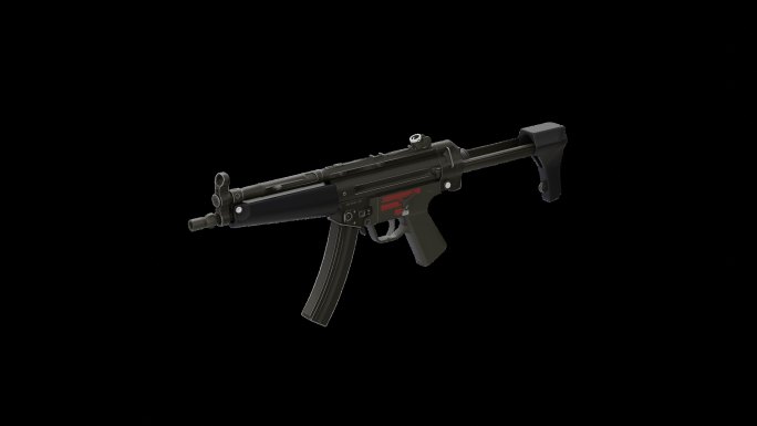 MP5冲锋枪三维旋转透明