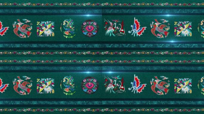 舞台背景 多彩苗绣1