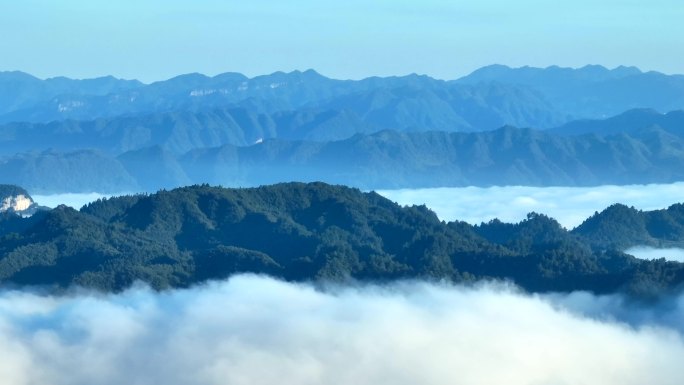 航拍大山森林山林云海山山川