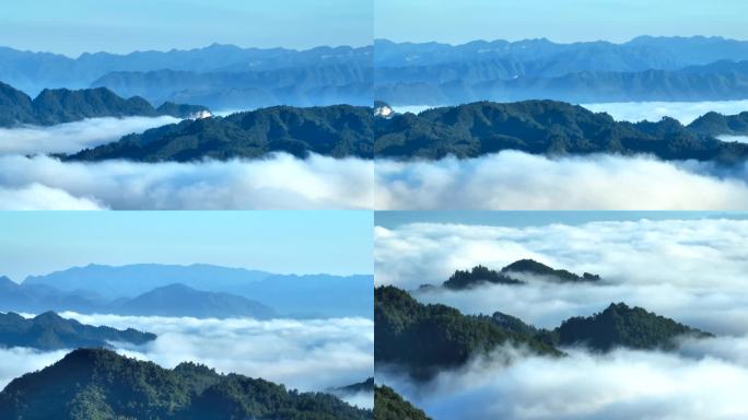 航拍大山森林山林云海山山川