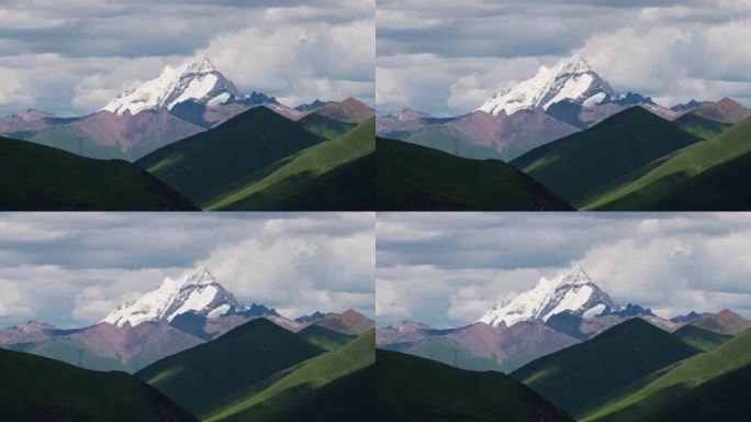 西藏那曲壮观大气草原雪山自然风光