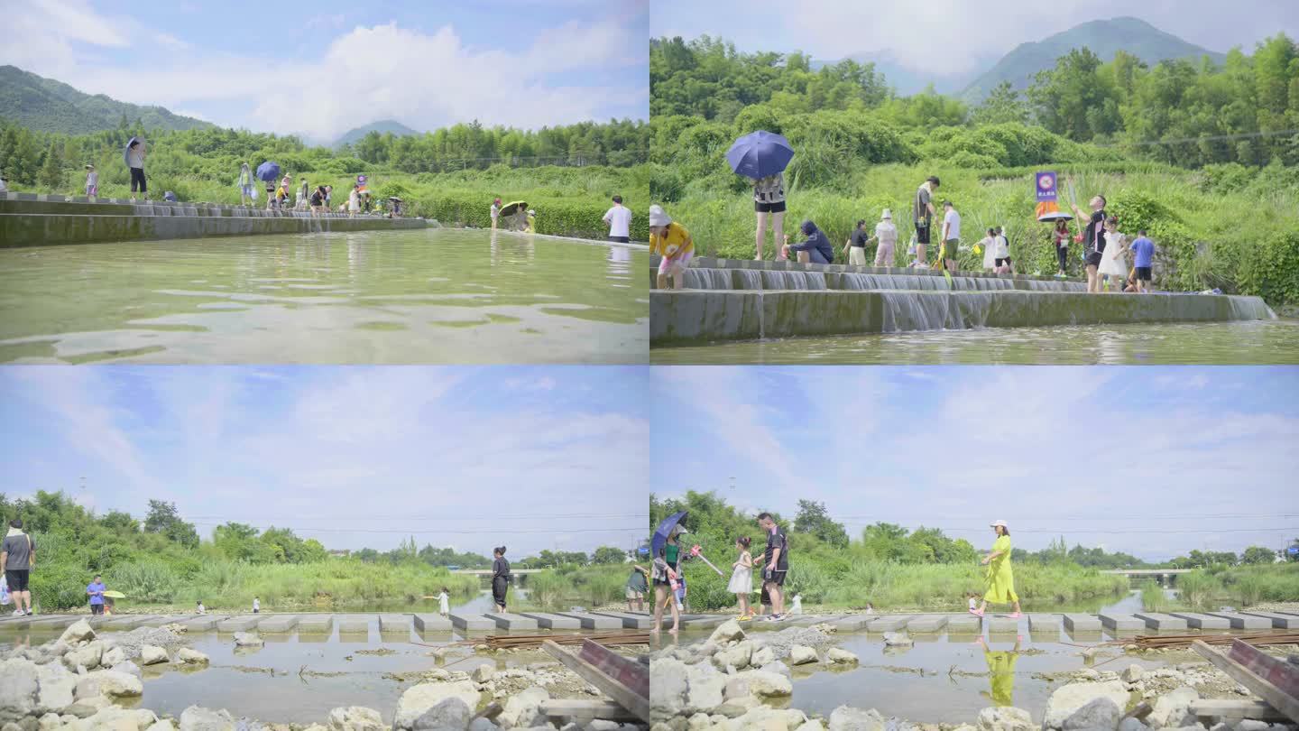 夏日避暑，水边嬉戏，防溺水，假日旅游