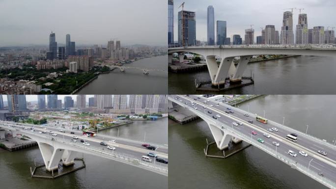 2023广州金融城航拍华南大桥合集