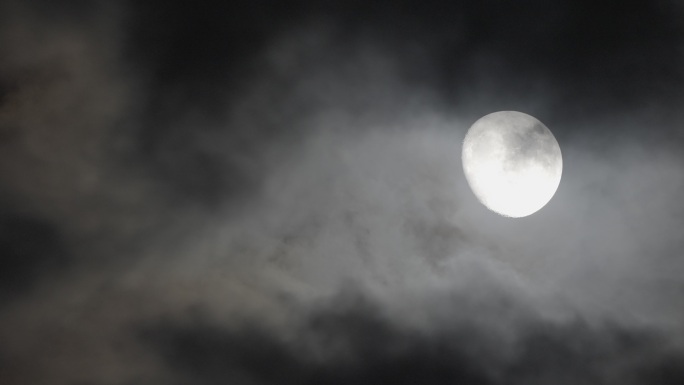 夜晚月球多云飘过月亮-09