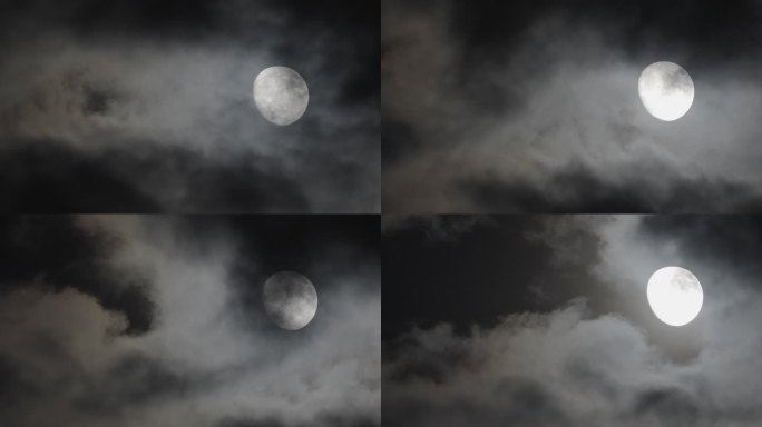 夜晚月球多云飘过月亮-09