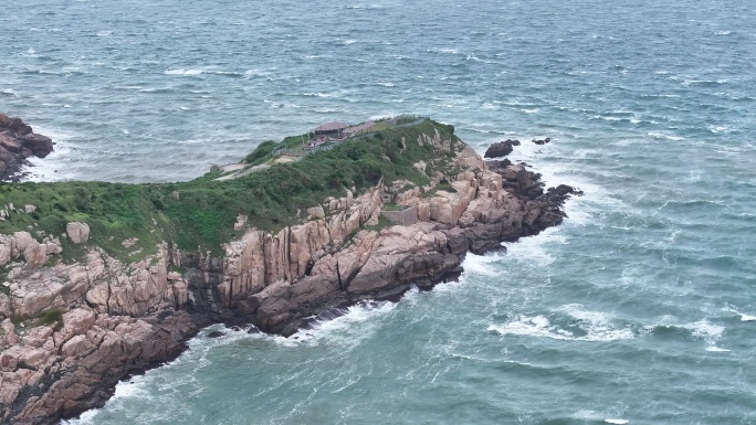 东极岛 航拍 阴天 海岸 峡谷 大海