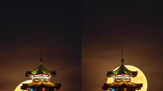 徐州云龙山观景台满月升起竖屏版