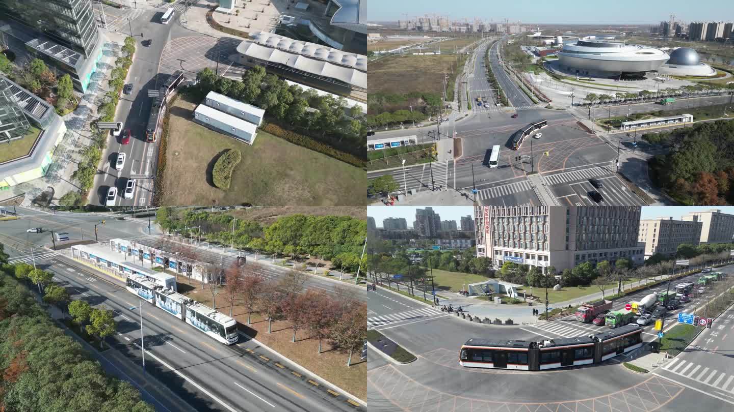 上海临港公交城市快车智能轨道BRT行驶