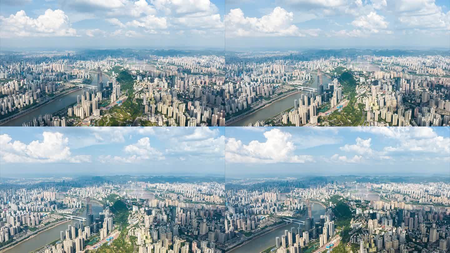 重庆城市全景航拍延时