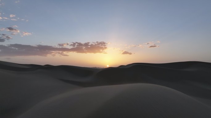 沙沙漠沙丘日出风沙扬沙风吹沙日落飞沙风