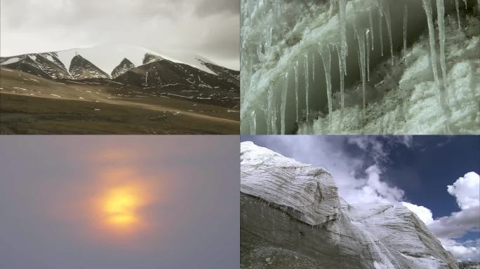 自然生态 日出日落 冰山雪地