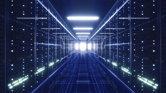 科技线条数据机房服务器数据中心AI云存储