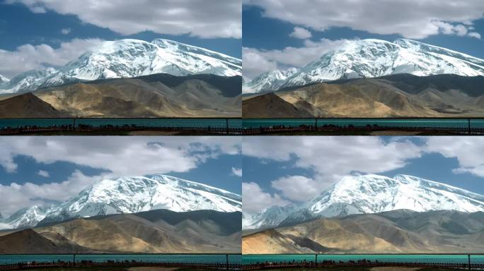 新疆帕米尔高原慕士塔格峰雪山延时