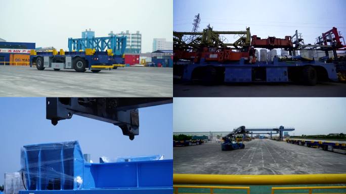 码头空镜 物流运输 无人车