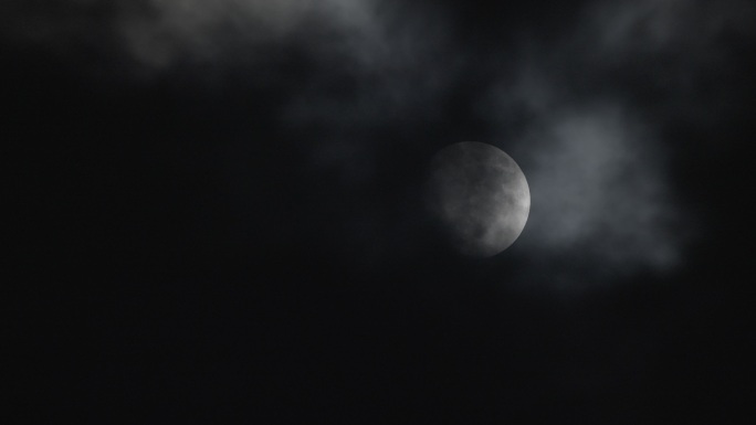 夜晚月球多云飘过月亮-13