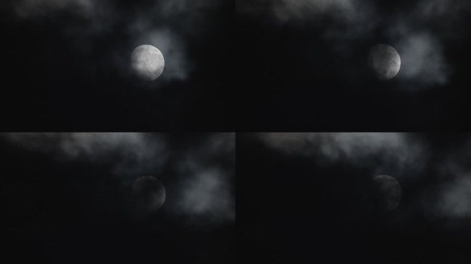 夜晚月球多云飘过月亮-13