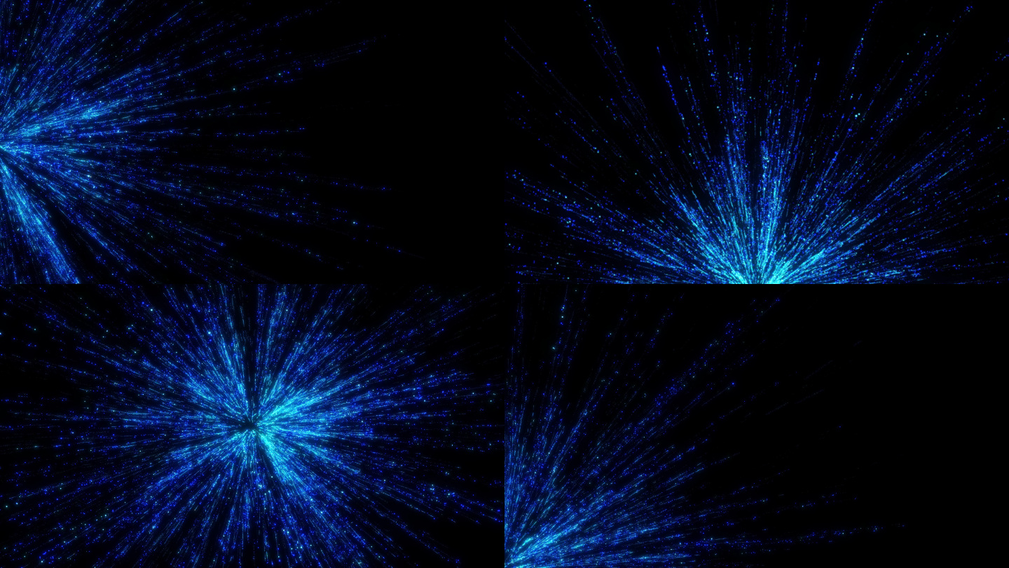 4款蓝色科技粒子光斑光线背景视频