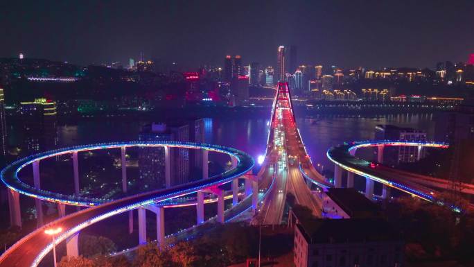 重庆菜园坝大桥夜景