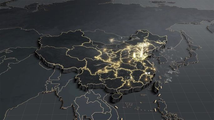 山东辐射中国地图