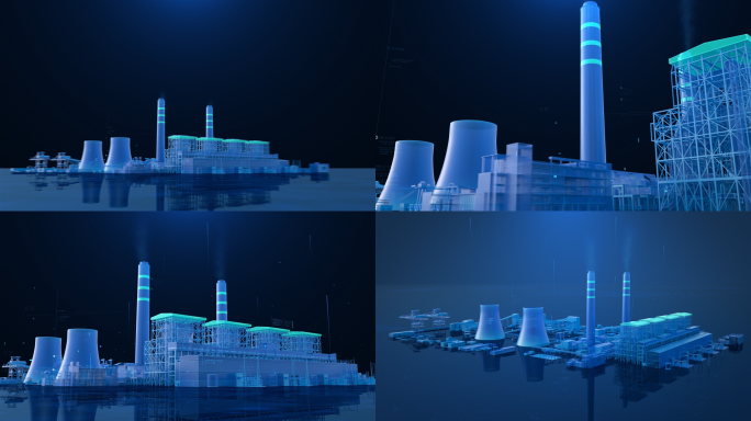 核电站发电站科技三维动画C4D工程