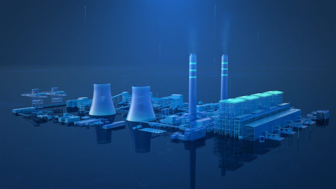 核电站发电站科技三维动画C4D工程