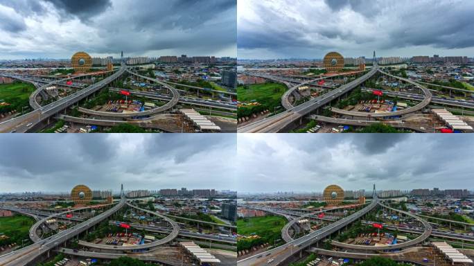 【商用4K】广州圆极端天气台风阵雨延时