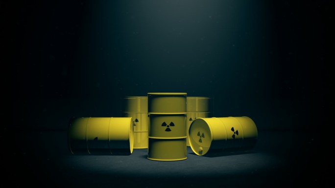 装在桶里的核废料有害物质放射性物质核辐射