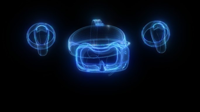 OCULUS VR眼镜发光全息通道素材
